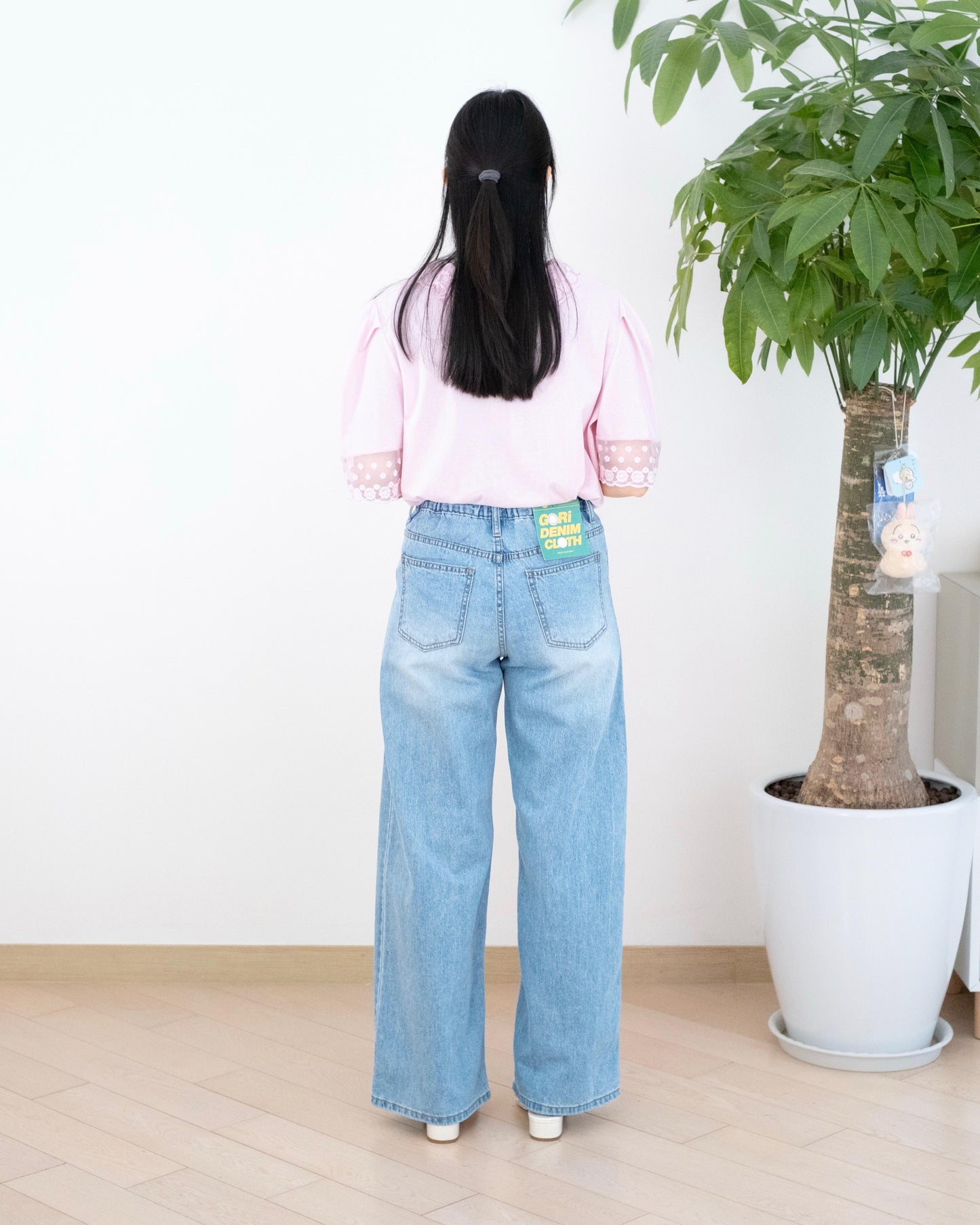 Gori 側骨闊腳牛仔褲