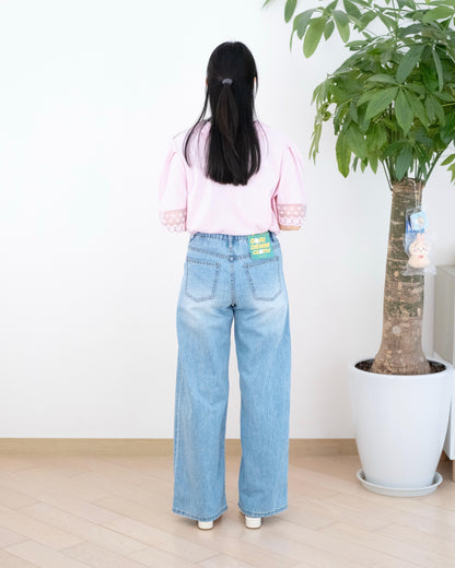 Gori 側骨闊腳牛仔褲
