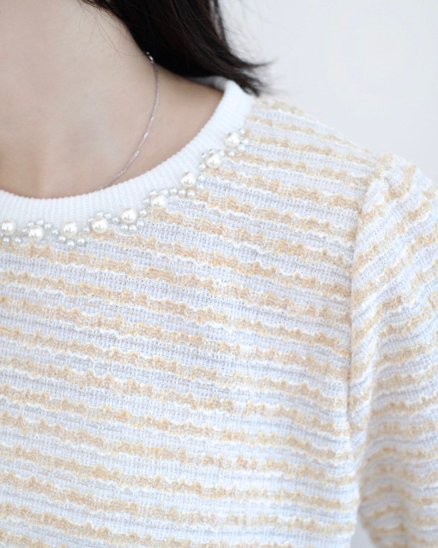 韓國珍珠Tweed Top