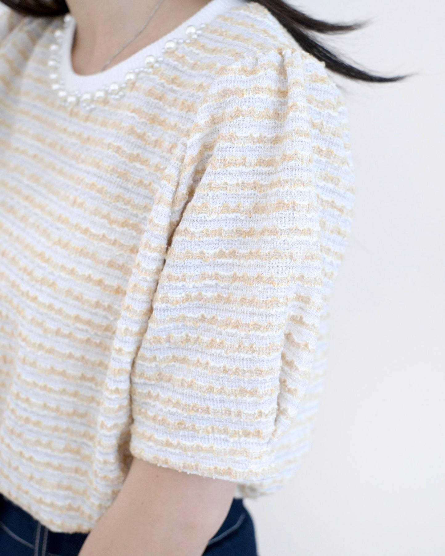 韓國珍珠Tweed Top