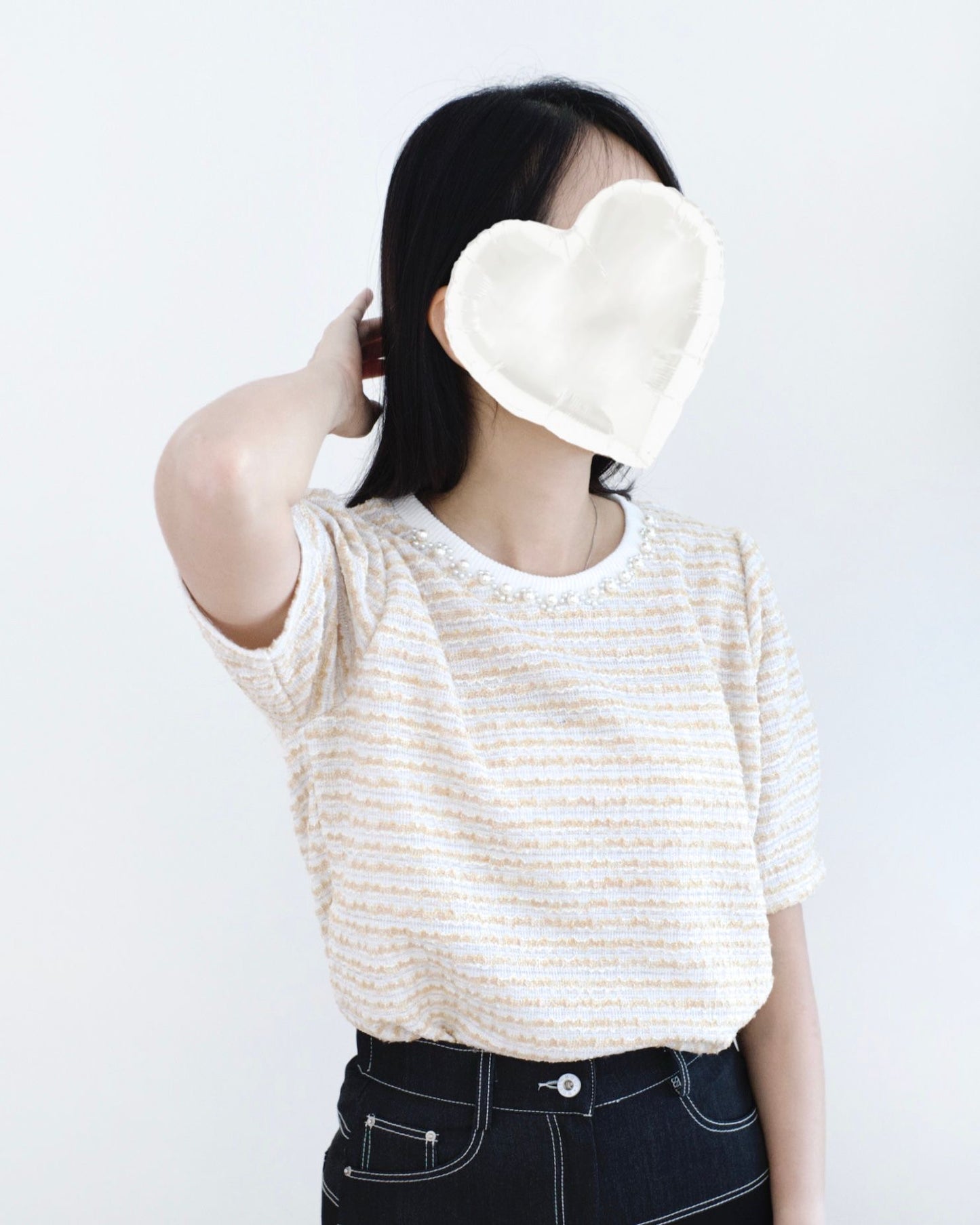 韓國珍珠Tweed Top