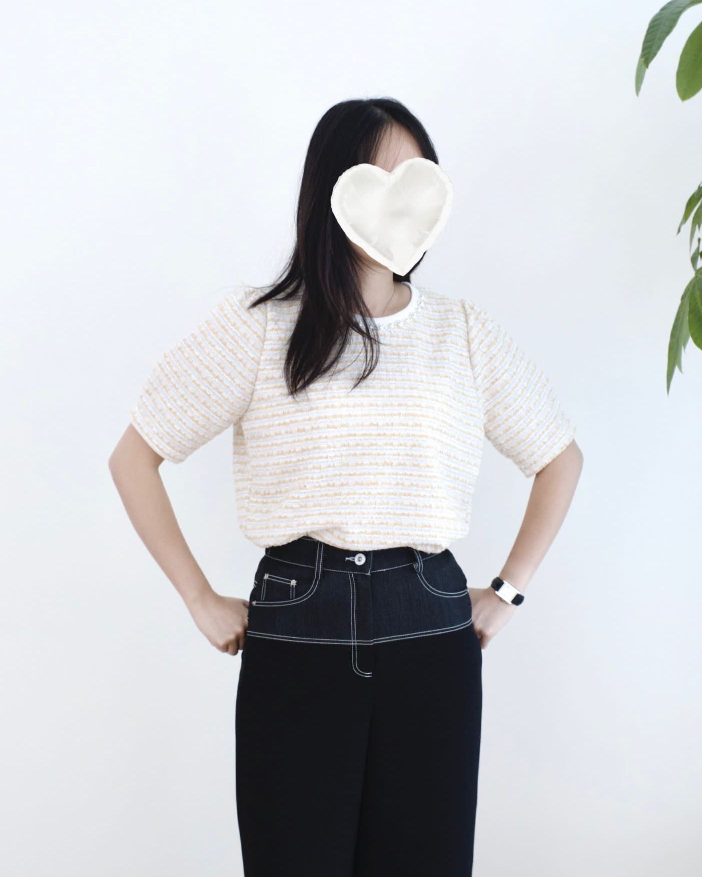 韓國珍珠Tweed Top