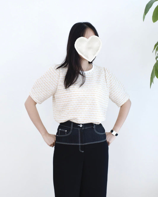 韓國珍珠Tweed Top