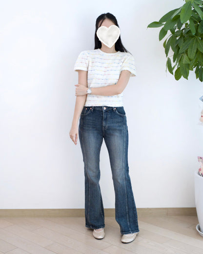 韓國車骨微喇叭牛仔褲