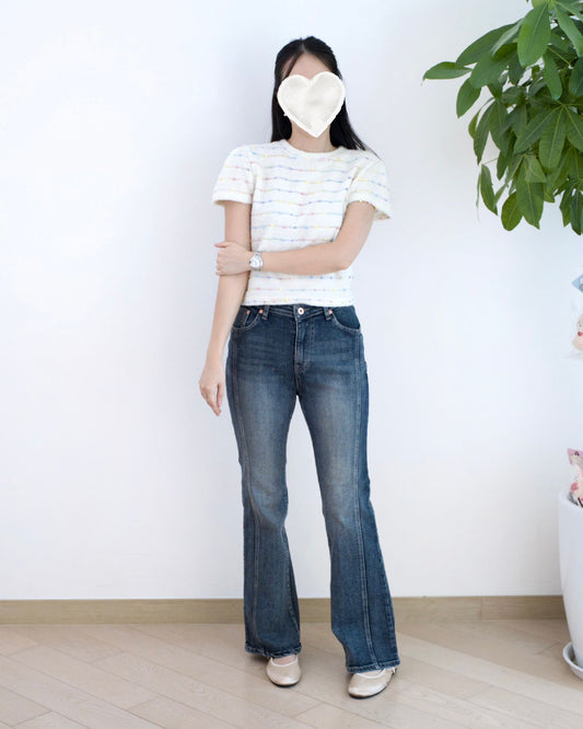 韓國車骨微喇叭牛仔褲