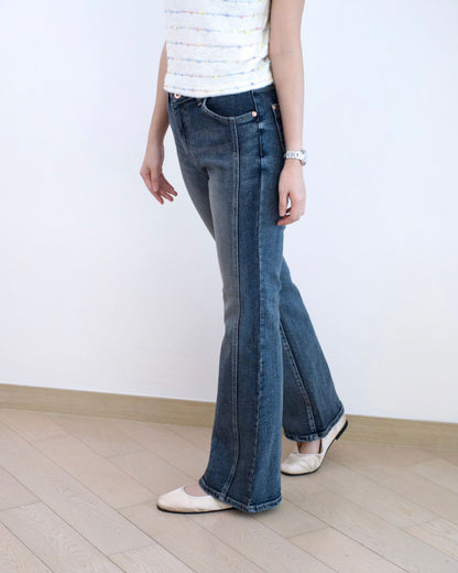 韓國車骨微喇叭牛仔褲