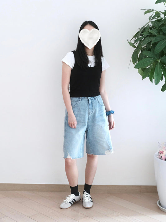 韓國五分牛仔短褲