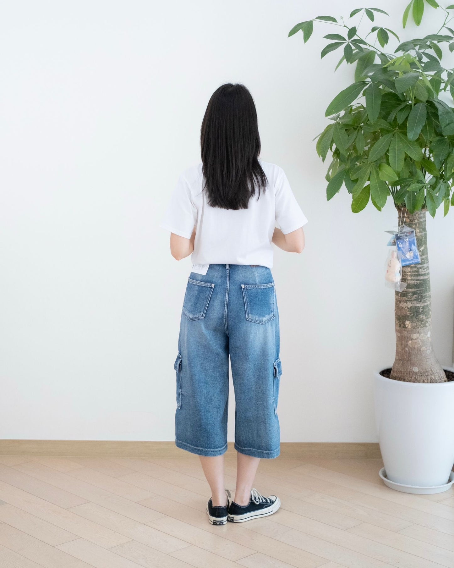 韓國工裝五分牛仔短褲