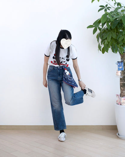 韓國洗水直腳牛仔褲