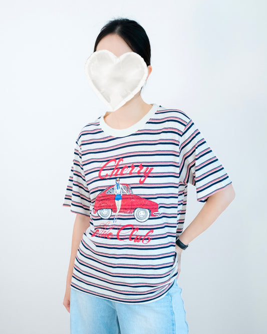 Cherry橫間車車圖案Tee