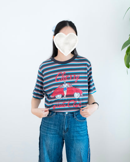 Cherry橫間車車圖案Tee