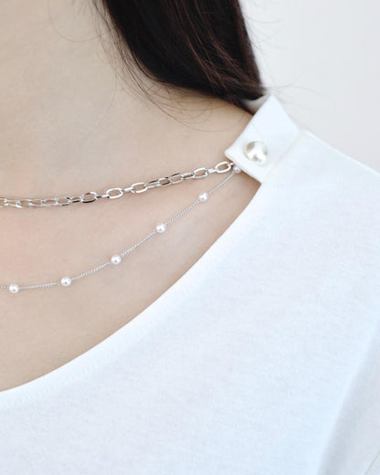 韓國小v領頸鏈Tee