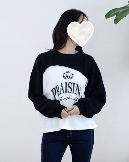 韓國毛毛不規則Top