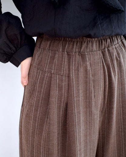 韓國條子闊筒扯布褲︎