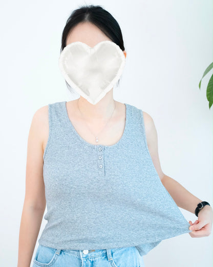 素色鈕扣棉料背心