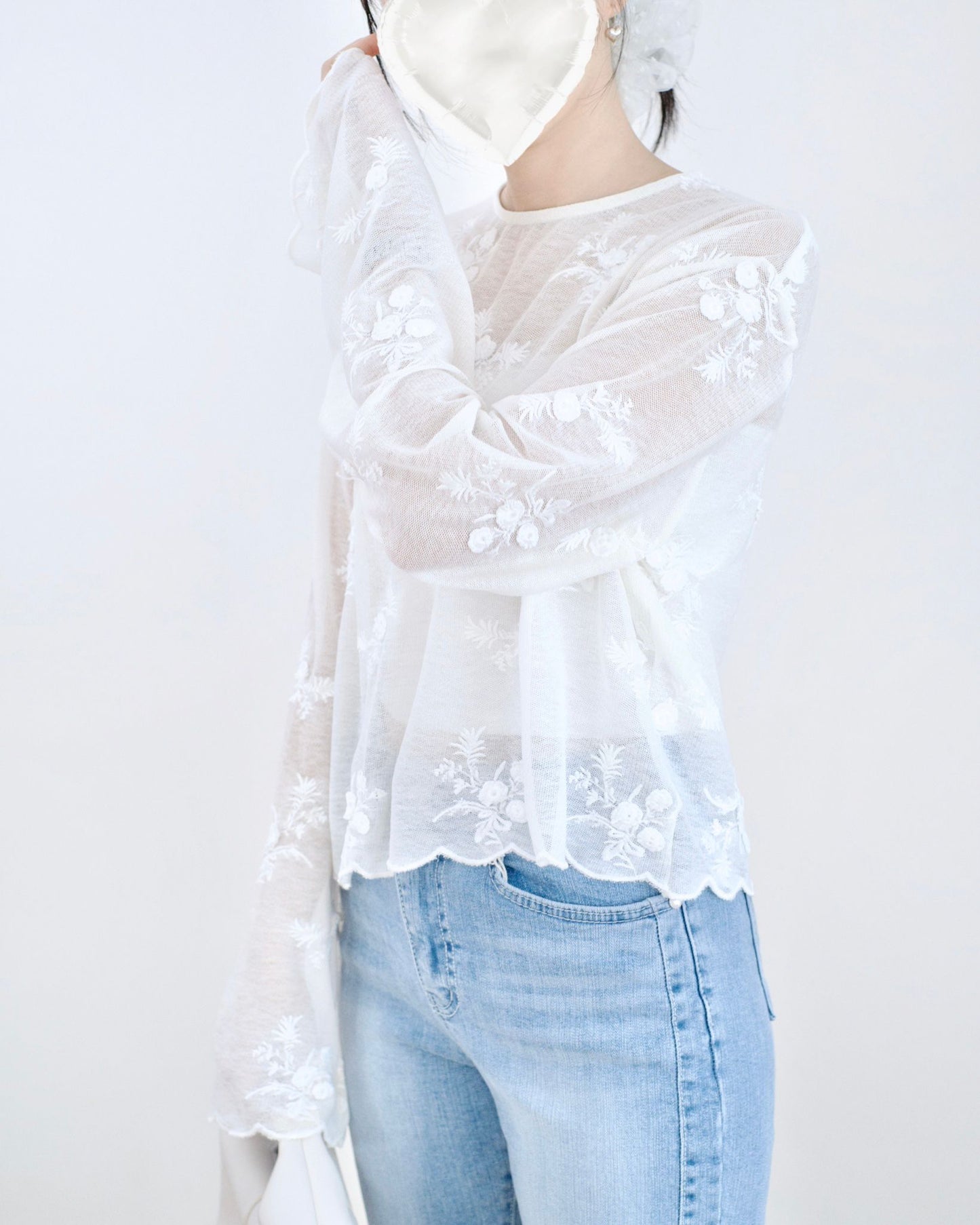 韓國高質兩穿刺繡襯衫