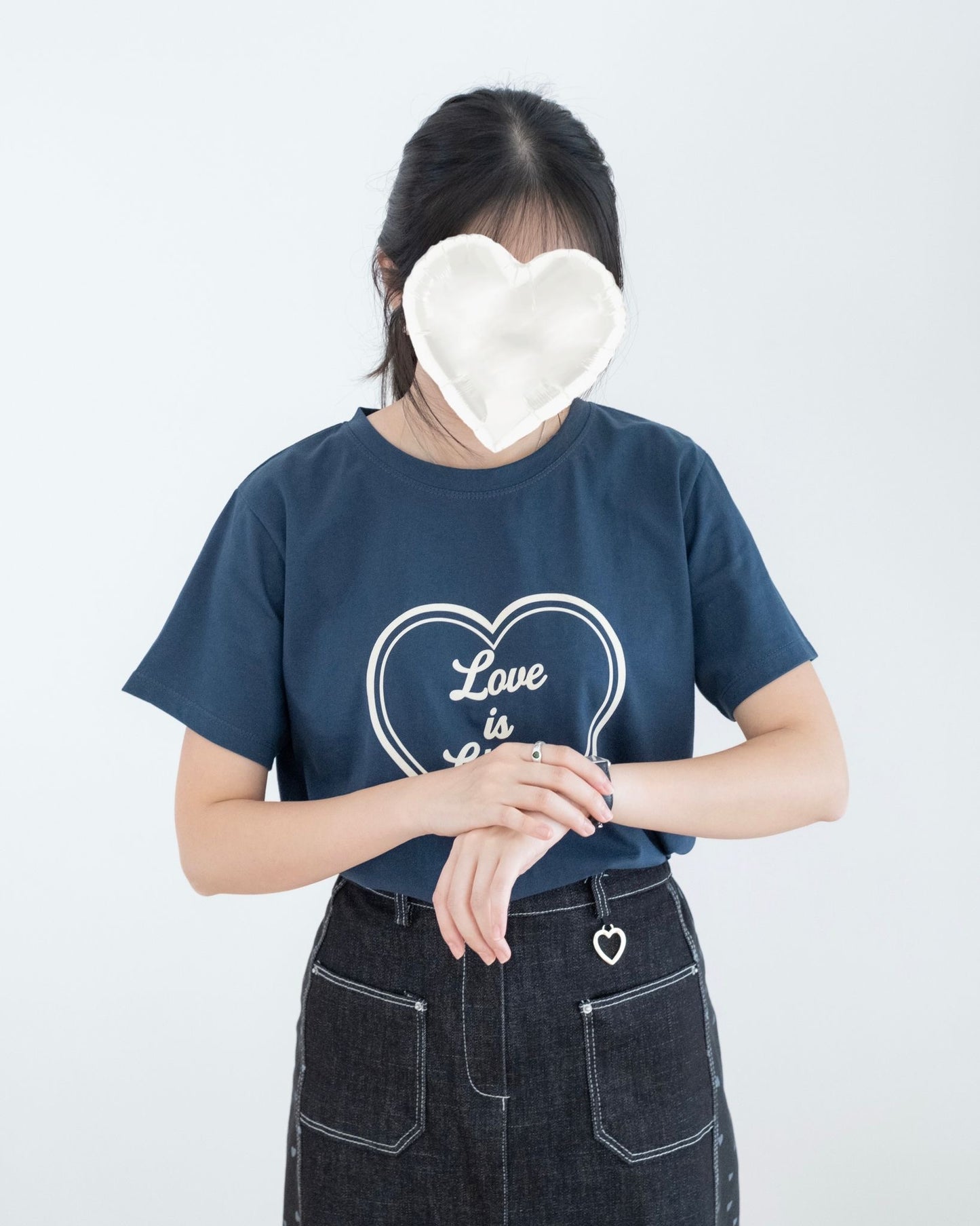 韓國心心圖案英文Tee