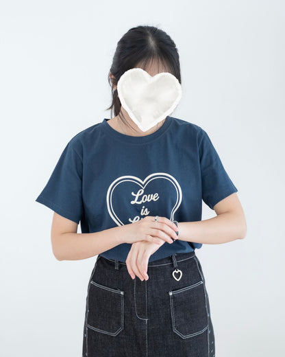 韓國心心圖案英文Tee