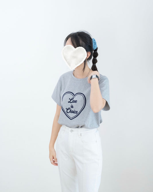 韓國心心圖案英文Tee