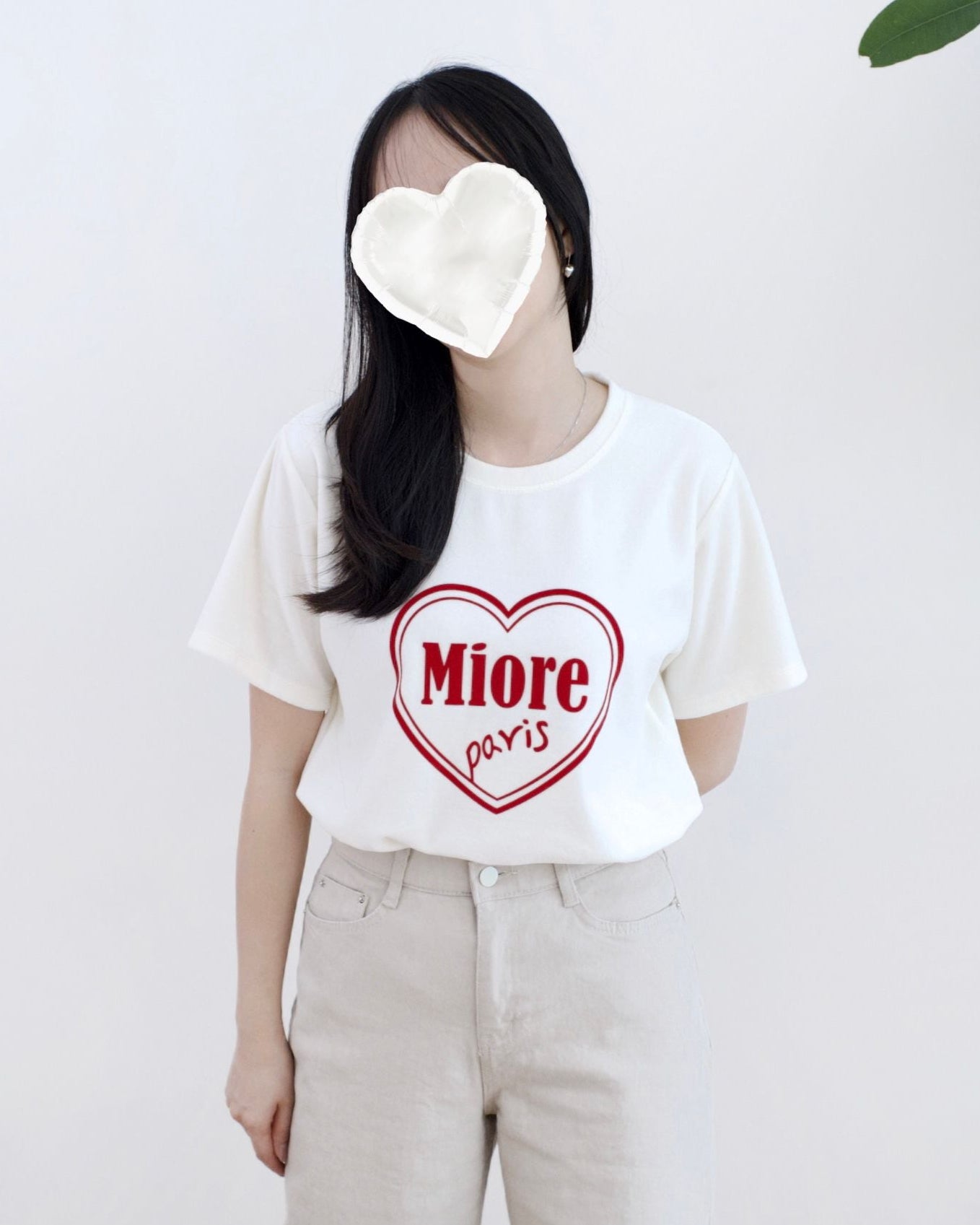 韓國心心薄絨毛短袖Tee