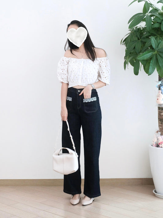 Eltoo Lace花邊牛仔褲