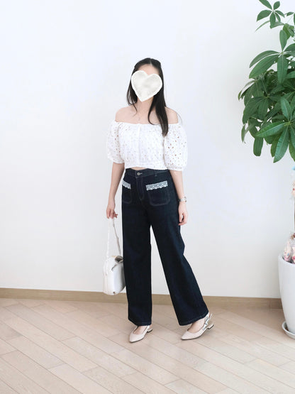 Eltoo Lace花邊牛仔褲