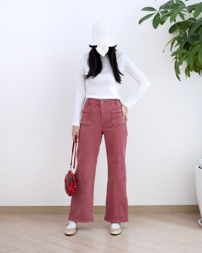 Eltoo 燈芯絨口袋直腳褲