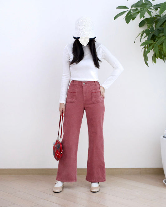 Eltoo 燈芯絨口袋直腳褲