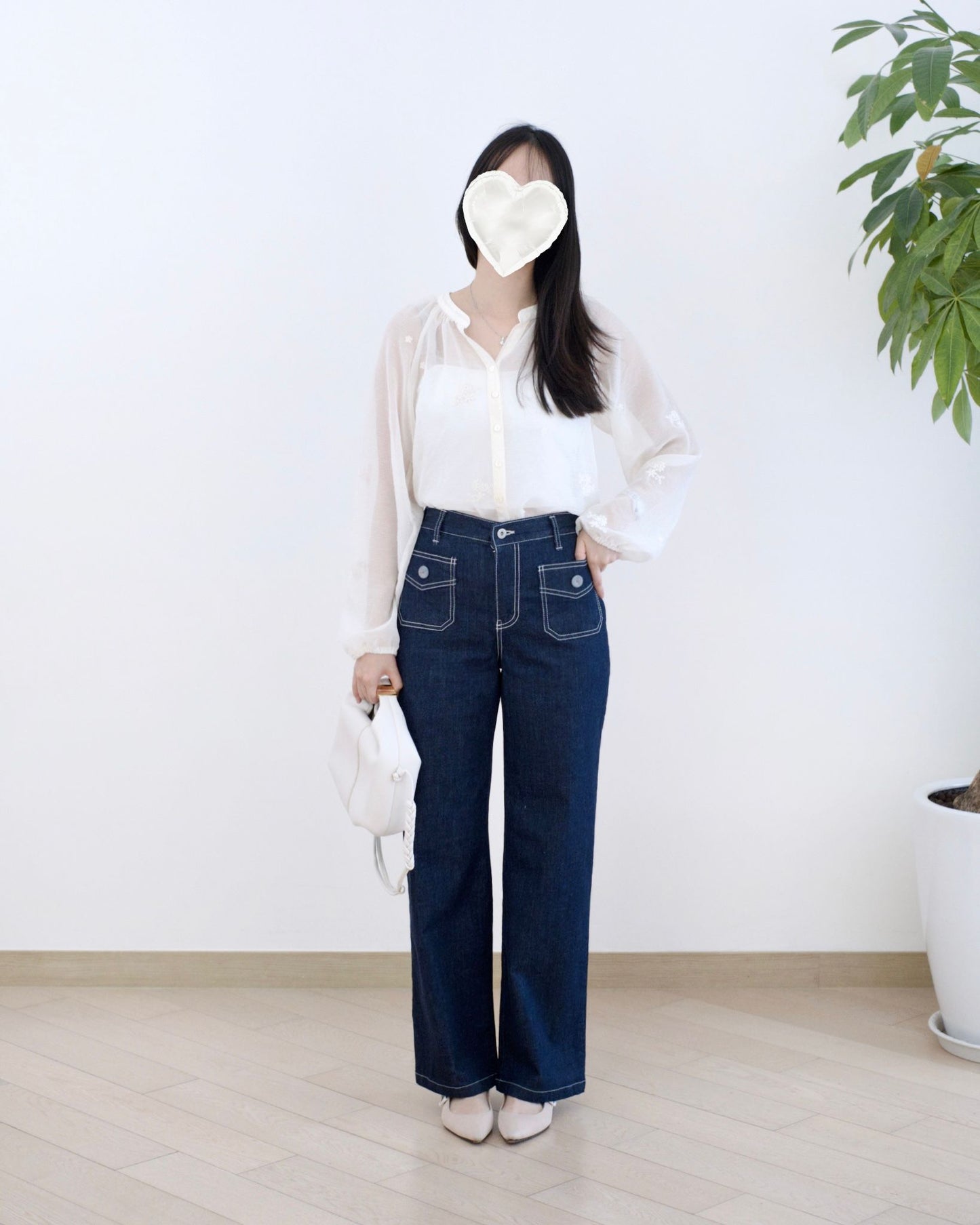 Eltoo 口袋直筒牛仔褲