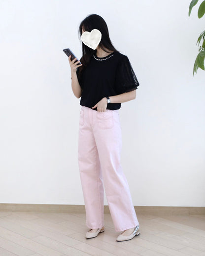 Eltoo口袋直筒扯布褲