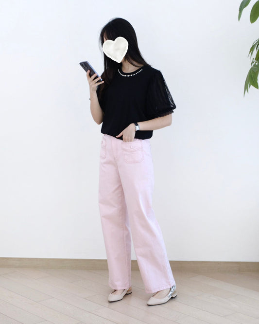 Eltoo口袋直筒扯布褲