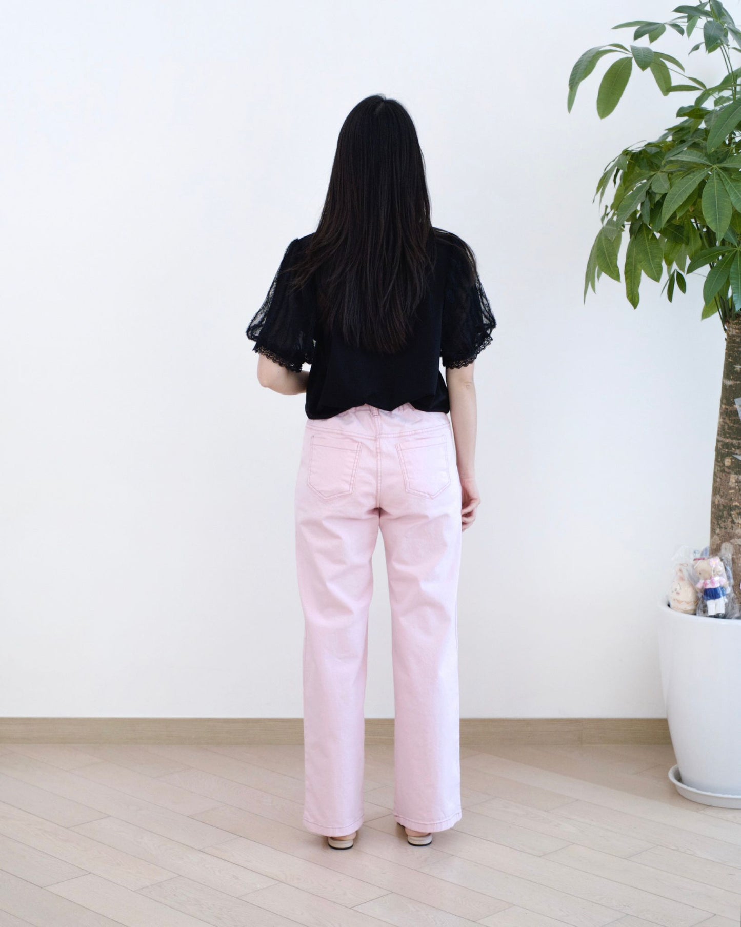 Eltoo口袋直筒扯布褲