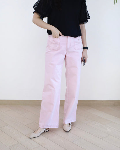 Eltoo口袋直筒扯布褲