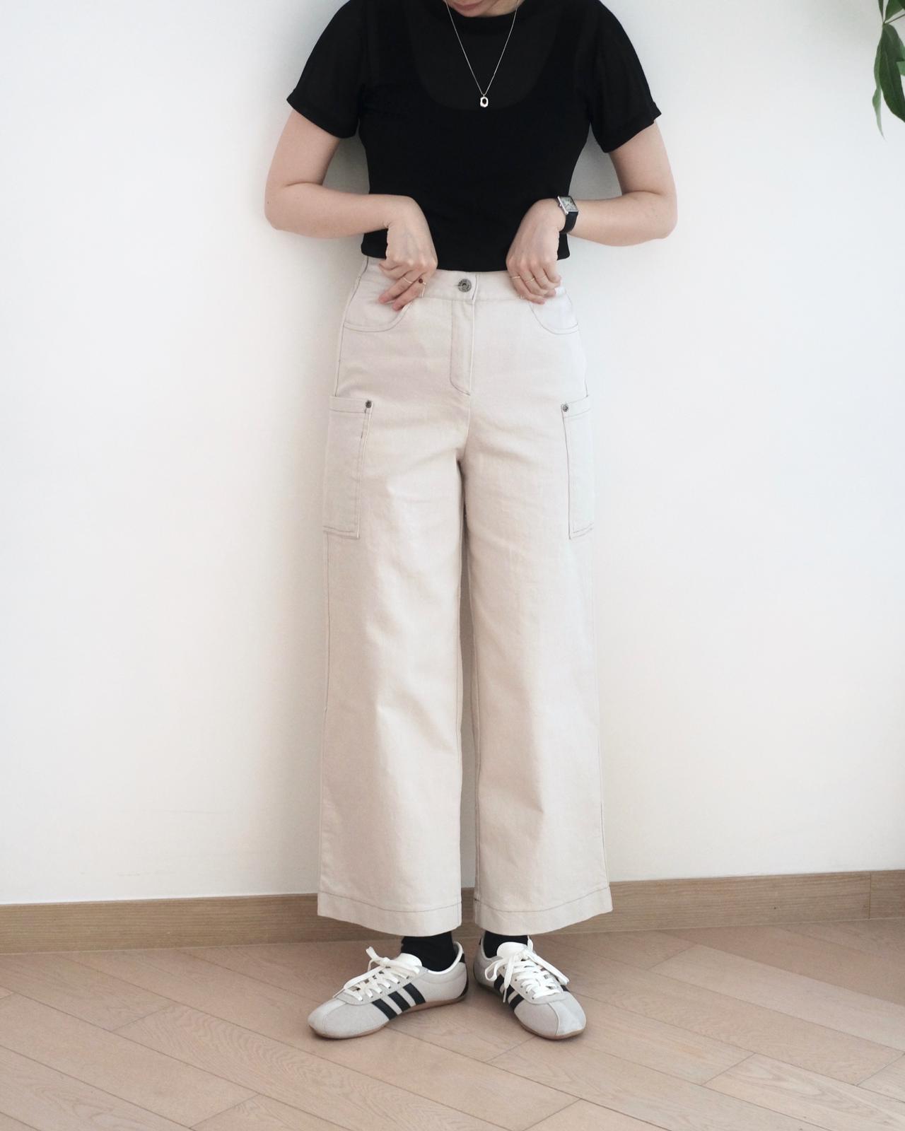Eltoo 側口袋直筒扯布褲