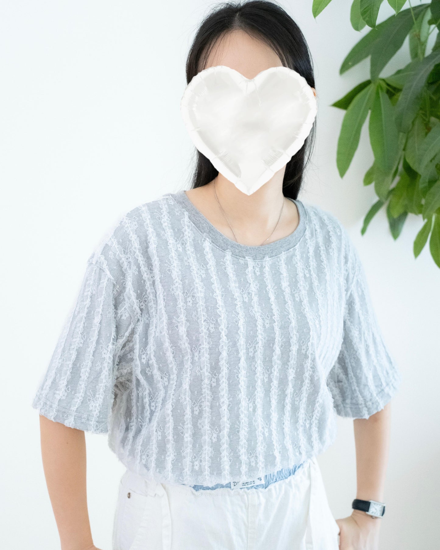韓國Lace條紋Top