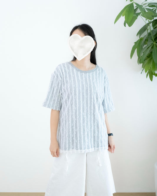 韓國Lace條紋Top