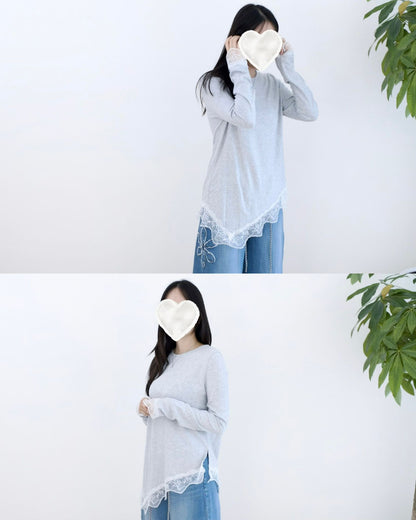 韓國Lace長袖Tee