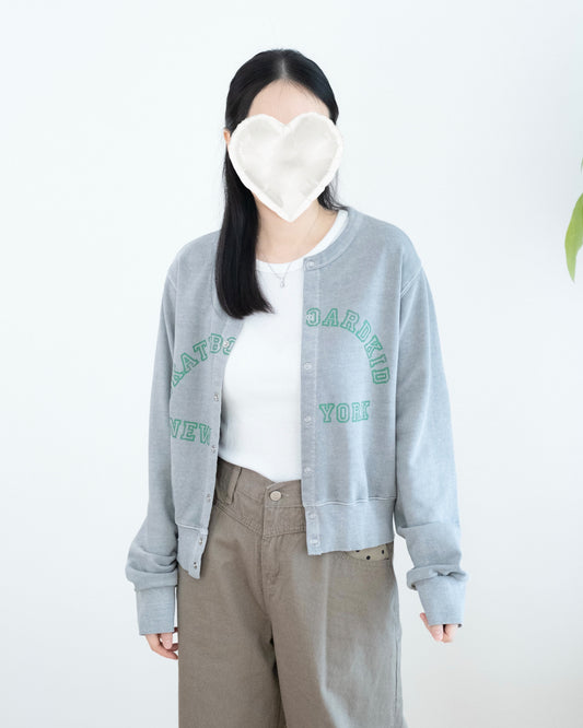 復古洗水開襟兩穿衛衣外套