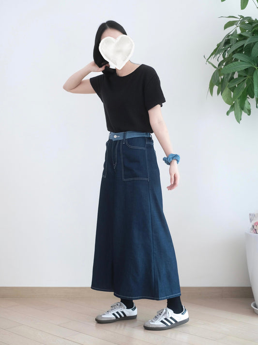 Gori 天絲闊筒九分休閑褲