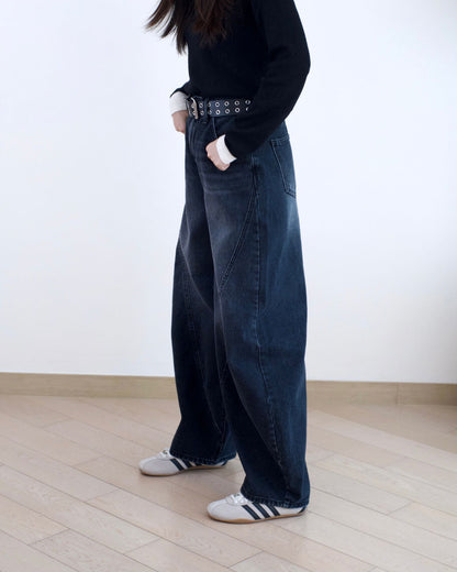 Gori 黑色彎刀牛仔褲