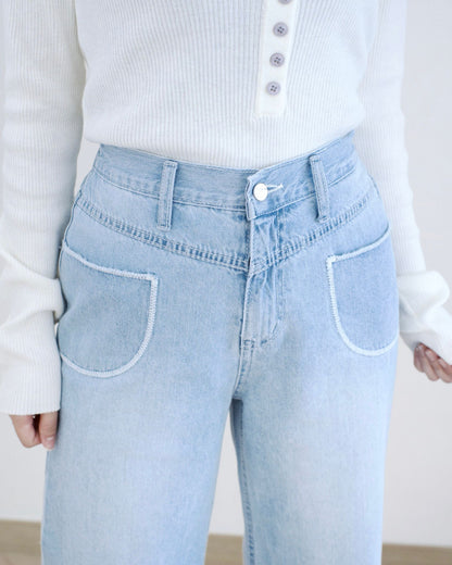 Gori 口袋闊筒牛仔褲