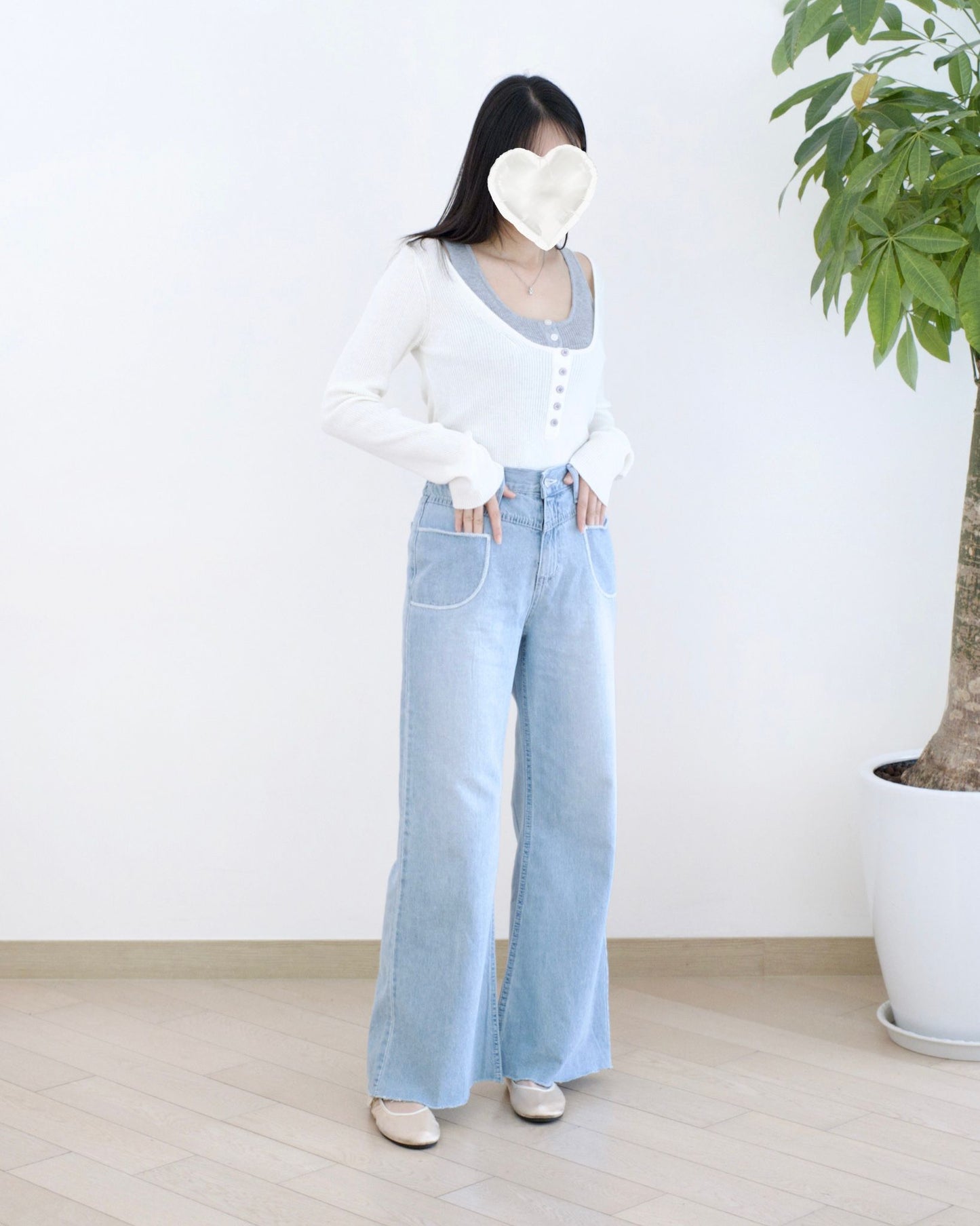 Gori 口袋闊筒牛仔褲