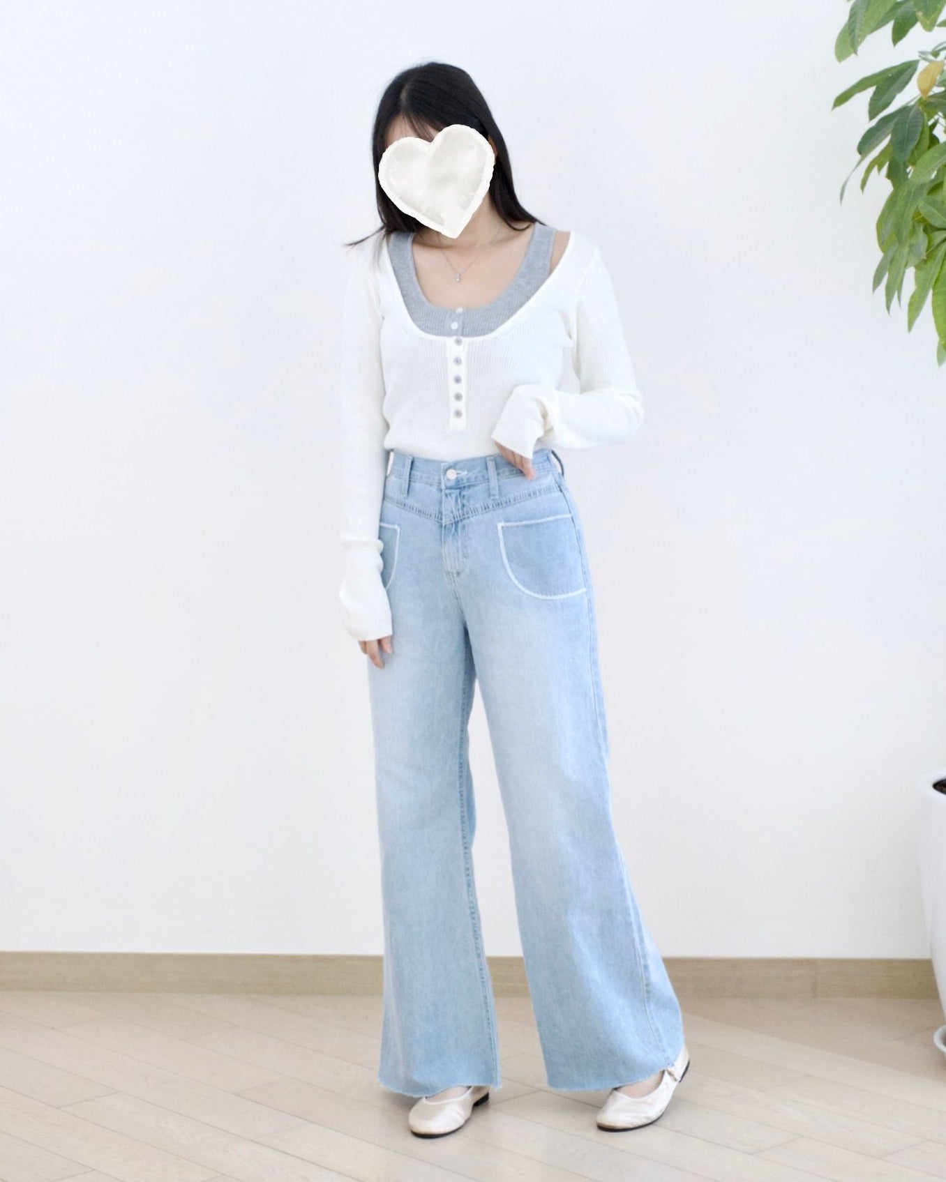 Gori 口袋闊筒牛仔褲