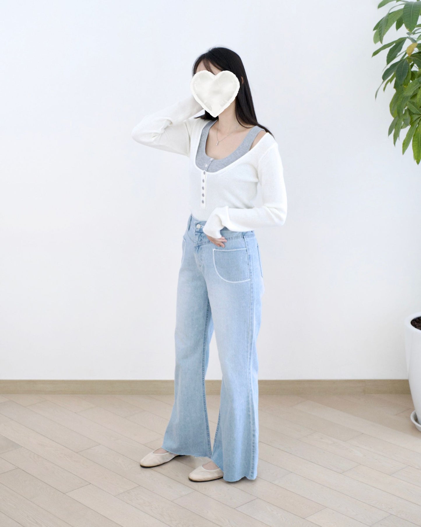 Gori 口袋闊筒牛仔褲