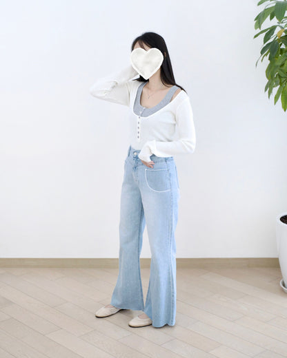 Gori 口袋闊筒牛仔褲