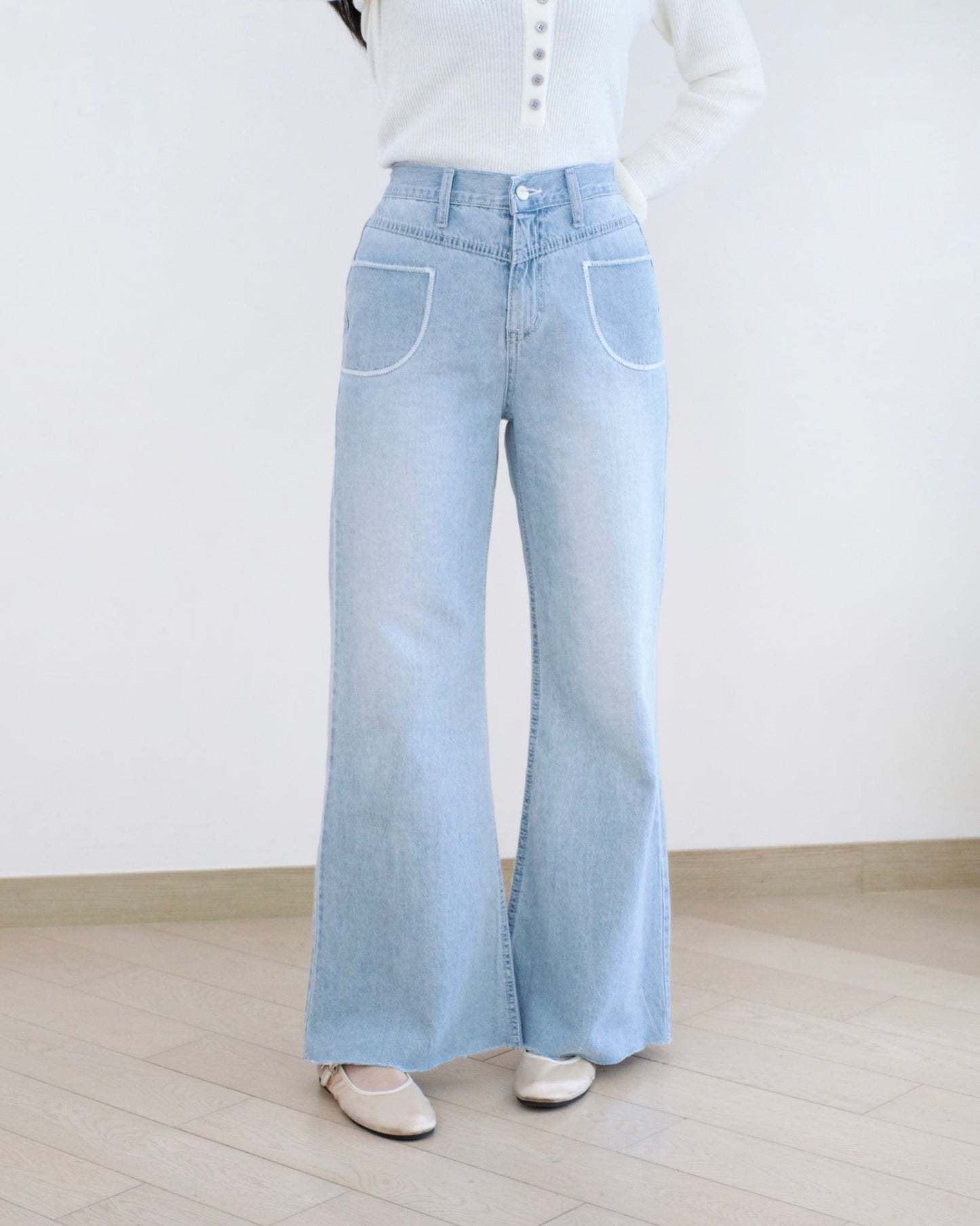 Gori 口袋闊筒牛仔褲