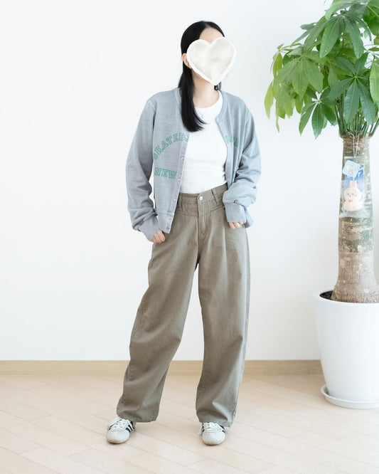 Gori 拼接波點彎刀闊腳扯布褲