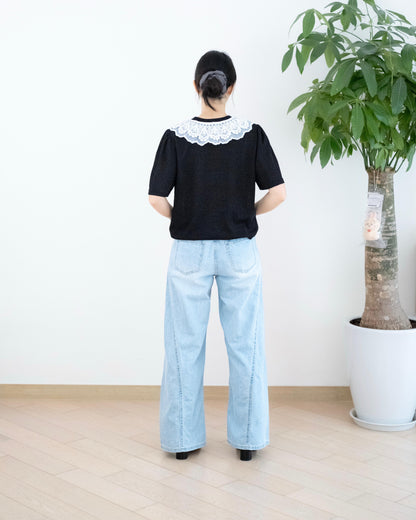 Gori 打摺彎刀牛仔褲