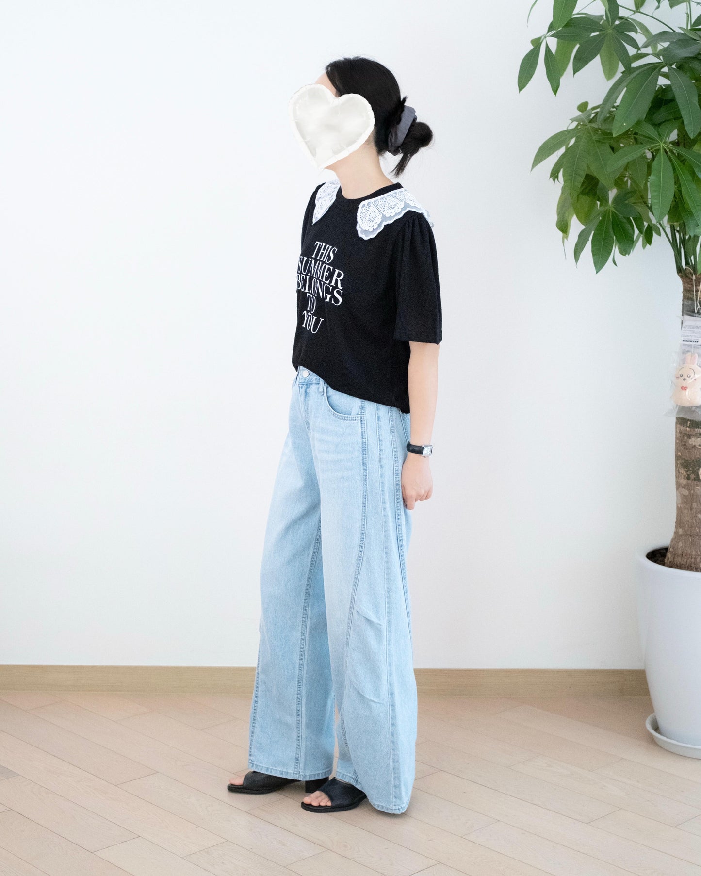 Gori 打摺彎刀牛仔褲