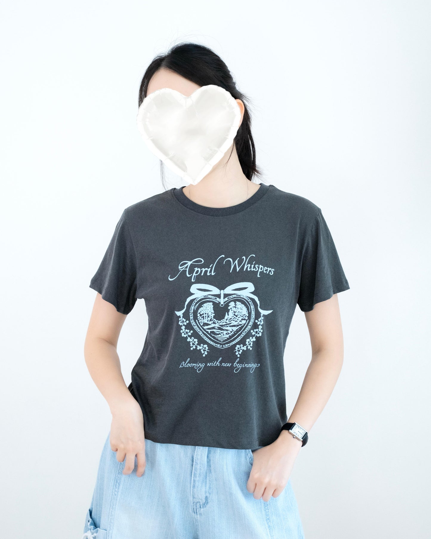 透薄心型圖案Tee